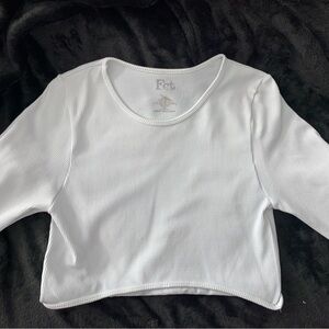 White Cropped Long Sleeve